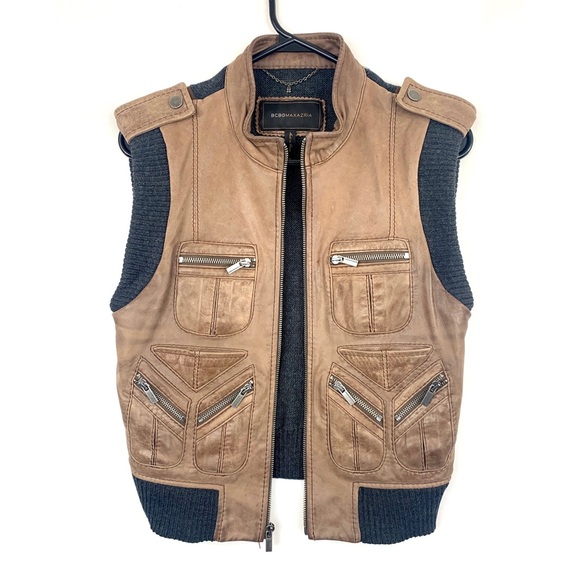 BCBG MaxAzria Leather Vest NWOT - Picture 1 of 7